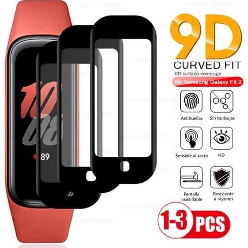 1-3PCS 9D Curved Soft Protective Glass for Samsung Galaxy Fit2 Fit 2 Full Screen Protector Film Cover Smartwristband Accessories