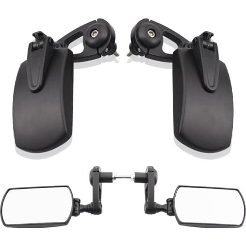 360 Rotate Adjustable Rectangle Handlebar End Side Mirrors Motorcycle Rearview For Harley Yamaha Cruiser Suzuki BMW Universal