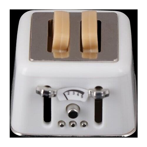 1/12 Scale Dollhouse Bread Machine With Toast Miniature Dollhouse Mini Accessories Cute Decorations Toaster