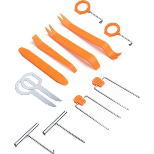 12Pcs Portable Car Radio Panel Door Clip Panel Trim Dash Removal Installer Pry Kit Repair Hand Tools Disassemb Helper Remover