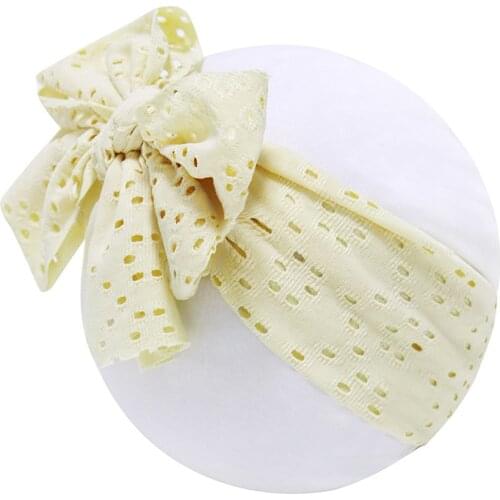 2021 Fashion Newborn Sweet Big Bow Headband Turban Baby GirlsToddler Cotton Bowknot Solid Color Hair Accessories Baby Headwear