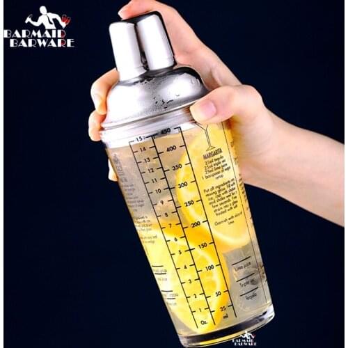 450ml Mix Master Glass Stainless Steel Cocktail Boston Bar Shaker Bar Tool