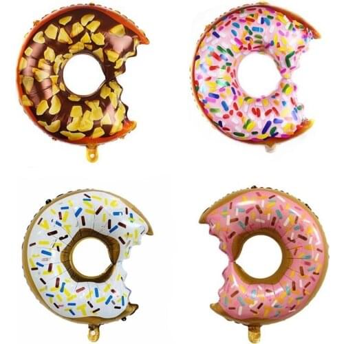 5 Pcs/set Lovely Dessert Donut Shape Foil Balloons for Happy Birthday Wedding Party Baby Shower Balloon Decorations Supplies