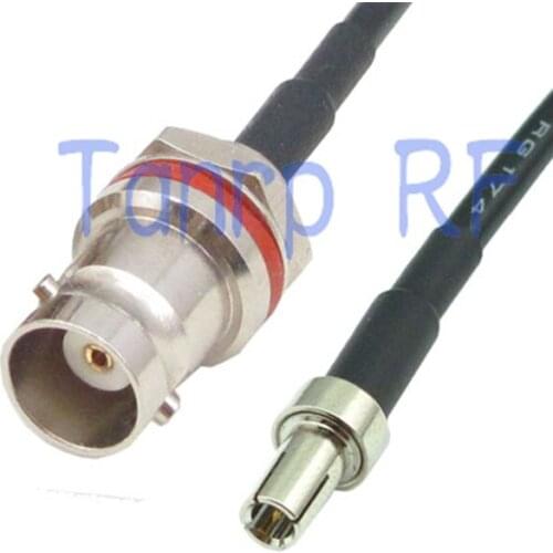 50CM Pigtail coaxial jumper cable RG174 extension 20in mini BNC female with 4 nut bulkhead to TS9 male plug RF connector adapter
