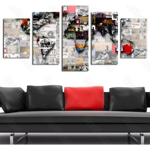 American Retro Poster Painting Combination Wall Art Canvas Prints Modern Living Room Decoration Paintings Hanging Painting