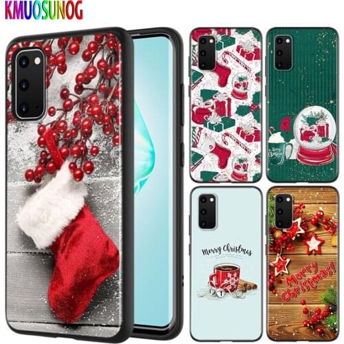 Black Cover New Year Gifts Christmas for Samsung Galaxy S20Ultra S20 Plus Note 10 Lite A01 A21 A51 A71 A81 A91 Phone Case