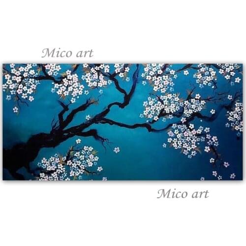 Pure Hand-painted Textured Plum Flower Oil Painting Wall Decoration Canvas Art Floral Artwork Unframed Paintings High Quality