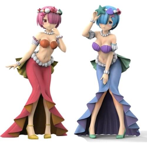Tronzo Original Furyu Re:Zero Starting Life in Another World Rem Ram Mermaid Ver PVC Action Figure Model Toys