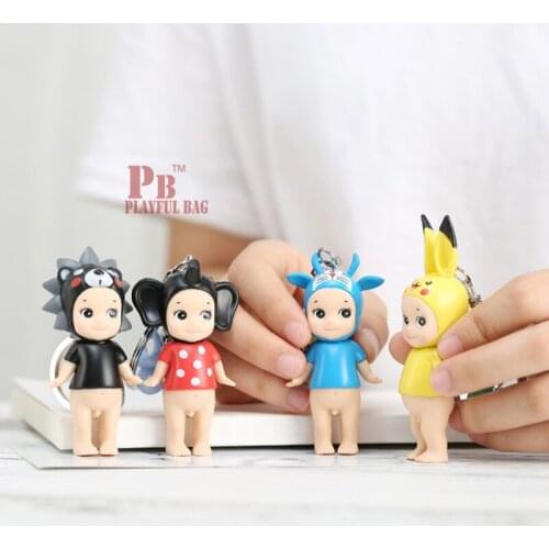 2017 NOW sonny angel Lovely angel doll key rabbit elephant angel key pendant ducklings animal model