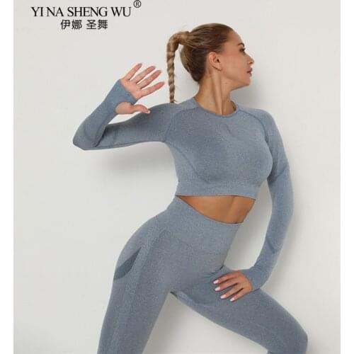 Single free Combination Seamless Yoga Pants Women Workout Sportswear Gym Clothing Cycling Fitness Long Sleeve Leggings Sport Bra