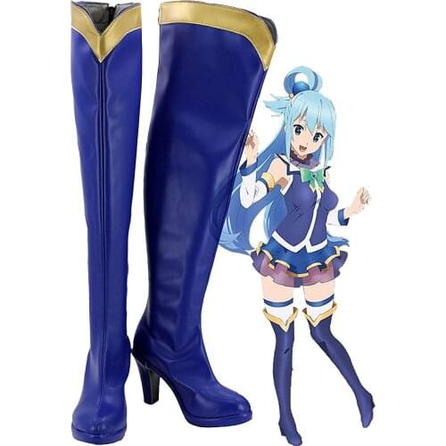 KonoSuba: Gods Blessing on this Wonderful World! Aqua Cosplay Boots Shoes Custom Made