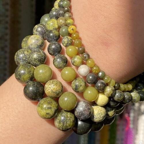 Round Yellow Turquoises Beads Natural Loose Spacer Stone Beads For Jewelry Making Diy Bracelet Necklace Charm 4 6 8 10 12mm 15