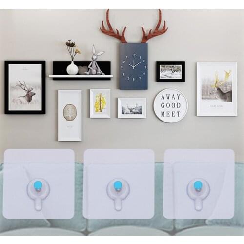 4pcs Photo Frame Sticky Hook no Trace Nail Free Clock Hanging Painting Wedding Picture Gourd Hole Strong Paste Household Tools