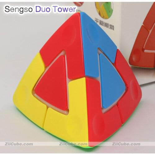 Sengso Magic Cube Pyramorphix FanXin cube Pyuamid 2x2 Magic Duo Tower Stickerless 4 Faces Puzzle Professional Edcuational Toys