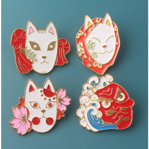 Demon Slayer: Kimetsu no Yaiba Metal Enamel Pin Brooches Lapel Pins Badges For Clothes Bag Shirt Hat Decorative Anime Jewelry