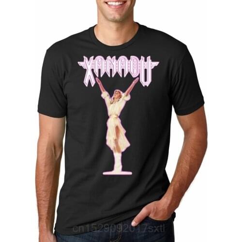 Mens Casual Fashion T-Shirt Fun XANADU Kira Olivia Newton-John - Purple Glow Print Mens Round Collar Cotton White Top