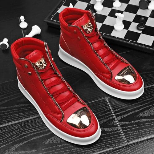 WEH Men Ankle Boots High-cut Sneakers 2021 fashion high top Shoes Leopard Platform Skate Sport Training Shoes Men Casual Shoes