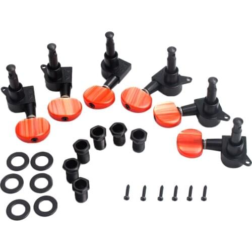 6 Piece 3L 3R Pads Tuning Wrenches Guitar Strings Tuners With Red Buttons