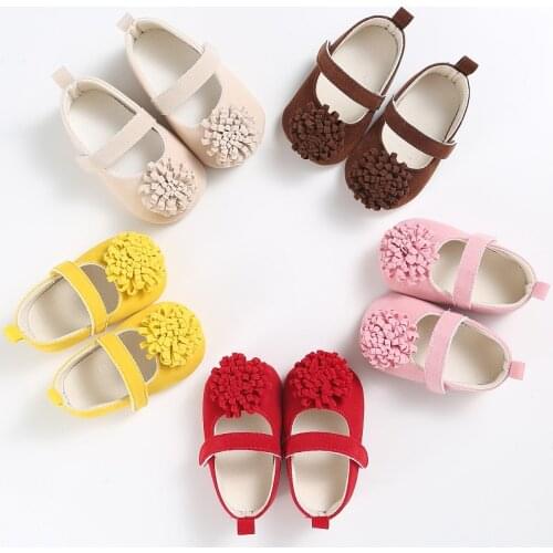 Girl Shoes Autumn Flower Baby Shoes Baby Girl Flower Anti-Slip Casual Sneakers Toddler Soft Soled Walking Shoes