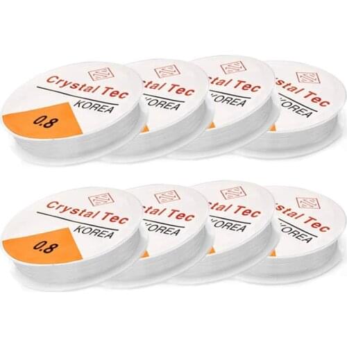 Wholesale 10Rollsx10M Translucent Stretch Elastic Beading Cord/String/Thread 0.8mm DIY for Jewelry Making Bracelet&Necklace