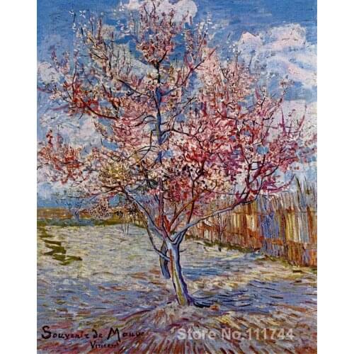 Peach Tree in Bloom in memory of Mauve Vincent Van Gogh famous paintings oil canvas reproduction High quality Hand painted