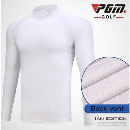 PGM Mens Golf Mens Long sleeve t-shirt Protection Clothing Breathable Ice Silk Bottoming Shirt Summer Sports Men Wear Outdoor