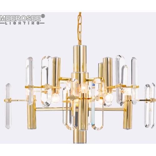 Meerosee Lustres Hanging suspension Light Contemporary Crystal Chandelier Lighting Fixture Creative Dining room Living room Lamp