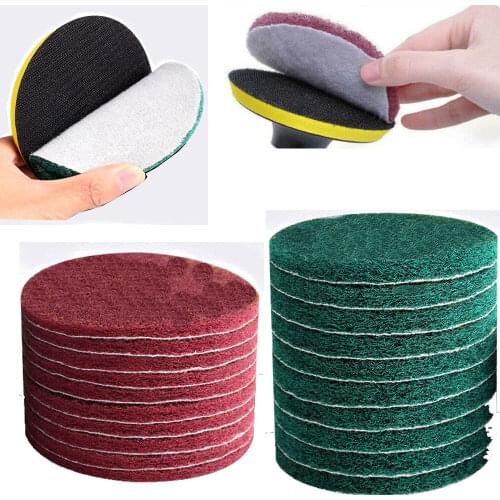 Scouring Pad - 4 inch Polishing Pad Self-adhesive Disc Industrial Heavy Duty Nylon Cleaning tools