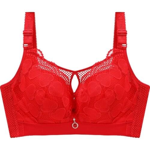 Sexy Deep V Bras Bh Floral Lace Padded Lingerie CDE Cup Underwear For Women Size 120 Drop shipping
