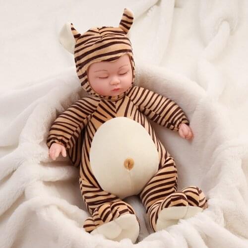 Zebra Silicone Reborn Doll Childrens Plush Toy Simulation Sleeping Cute Cradle Appease Dolls Creative Baby Gift For Kids Girls
