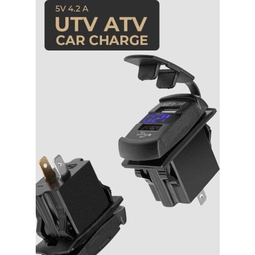 5V 4.2A Universal LED Dual USB Socket Digital Voltmeter USB Car Outlet for Boat for RV Truck UTV ATV For Can-AM for Polaris
