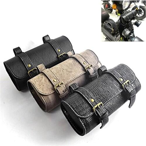 Bike Bag Motorcycle Tail Bag for Honda Suzuki Vespa Harley Handlebar Head Bags Cafe Racer Motorbike Saddlebag Tool Universal
