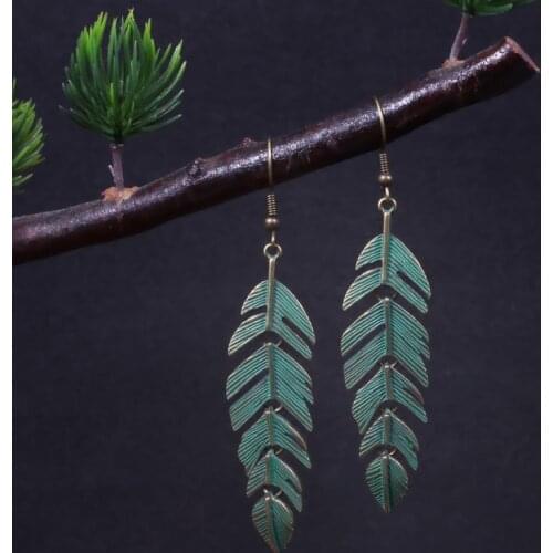Vintage Leaves Long Earring Bohemian Ethnic Drop Earrings For Women Exquisite Tassels earrings 2021Trend hot selling Jewelry
