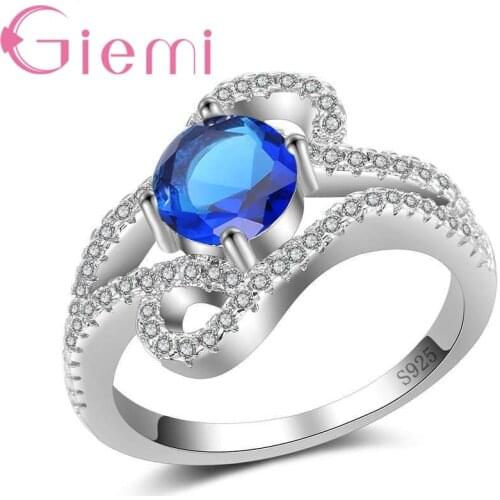 Vintage Finger Rings for Wedding Party 925 Sterling Silver Jewelry Paved Full Shiny Coloful Crystal Hot Female Anillos