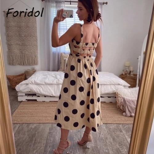 Casual Black Polka Dot Print Dress Women Vinatge Ruffled Maxi Long Dress Elegant Boho Print Sundress Midi Vestidos Mujer