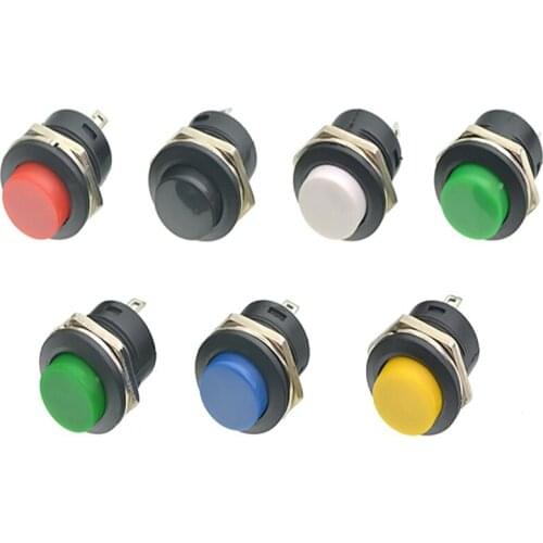1pcs Lockless Momentary OFF (ON) Push button Switch 16MM Round reset switch R13-507