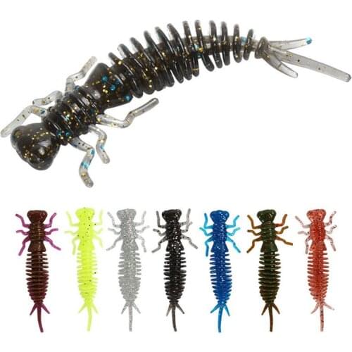 1PC Larva Soft Lures 55mm 75mm 100mm Artificial Lures Fishing Worm Silicone Bass Pike Minnow Swim Jigging Baits Fishing Gear
