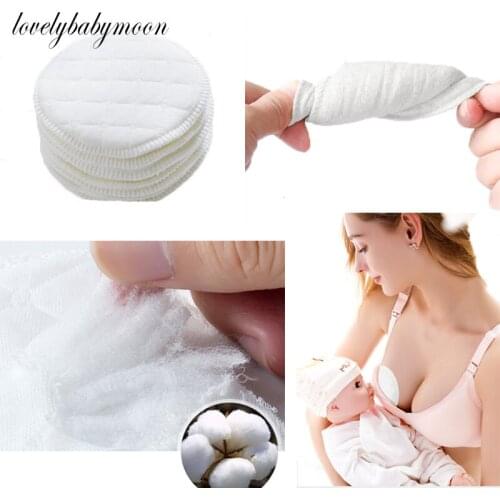 10Pcs (5 pairs) 3 layers cotton Reusable Breast Pads Nursing Waterproof Organic Plain Washable Pad Baby Breastfeeding Accessory