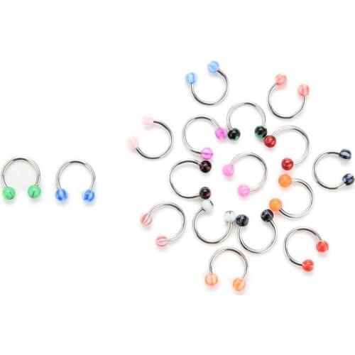10PCs Eyebrow Lip Tongue Nose Navel Belly Button Studs Body Piercing