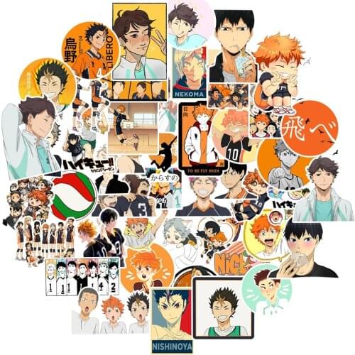 100pcs/set Anime HAIKYUU Stickers PVC Japan Cartoon HAIKYUU aesthetic for Laptop Bicycle Guitar Skateboard Waterproof Stickers