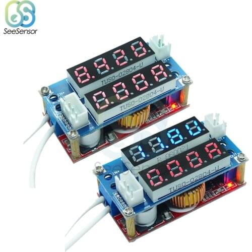 2 in 1 5A Voltmeter CC CV Step Down Buck Boost Charging Module 0.28" Digital LED Display Voltmeter Ammeter Driver for Arduino