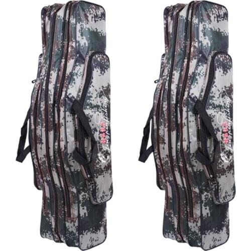 3-layer 100cm fishing bag thickened Oxford cloth fishing rod reel bag fishing tackle storage bag wear-resistant and waterproof