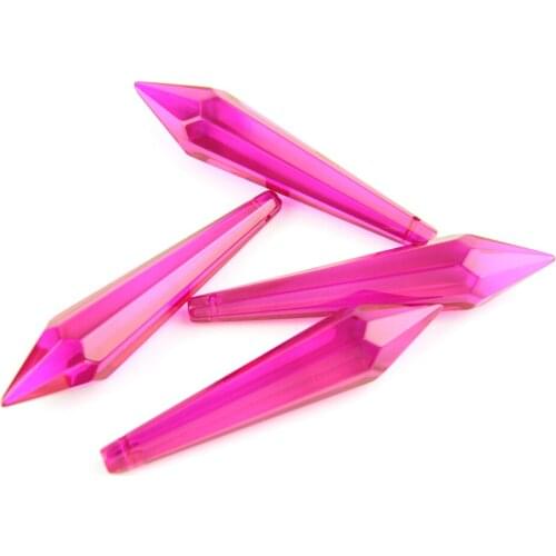 38MM/63MM/76MM Rose K9 Crystal Chandelier Pendants Prisms Cut&Faceted Glass U-Icicle Drops For Cake Topper Decoration