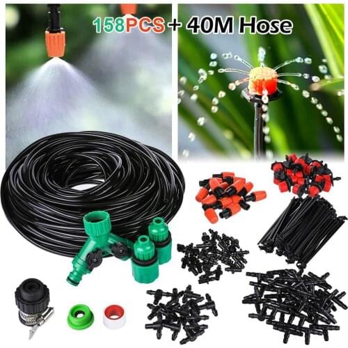 40m DIY Drip Irrigation System Automatic Watering Garden Hose Micro Drip Watering Kits with Adjustable Drippers