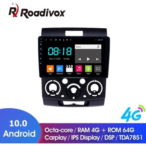 9" Android 10.0 RAM 4G ROM 64G For Ford Everest Ranger Mazda bt-50 car dvd gps navigation radio multimedia player stereo