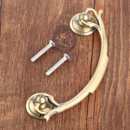 94MM Vintage Cabinet Knobs and Handles Wooden Box Furniture Handle Antique Furniture Hardware 121*41mm European Style w/Screws