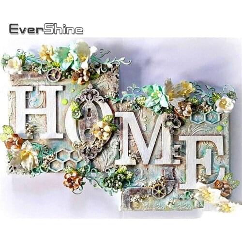 EverShine Diamond Painting Home Text Full Square Diamond Embroidery Scenic Mosaic Cross Stitch Picture Rhinestones Home Decor