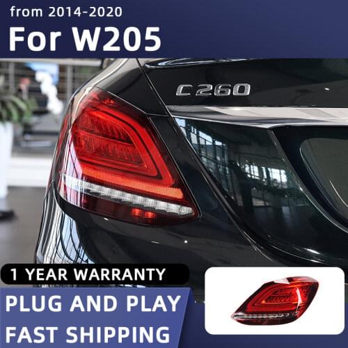 Car Styling Taillights for Benz C-Class W205 C180 C200 C260 C6 LED Tail Light 2013-2020 Tail Lamp DRL Rear Turn Signal Automotiv