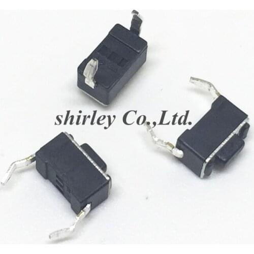 Free shiiping 1000PCS/LOT 3*6*4.3MM Tact Switch DIP-2P pin feet of vertical black Environmental 3x6x4.3
