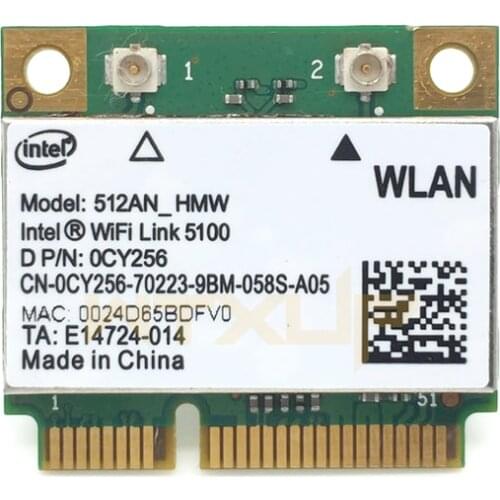 Wireless Adapter 512AN_HMW For Intel WiFi Link 5100 MINI PCI-E Card Wlan Adapter Laptop Network 2.4G/5Ghz For Dell